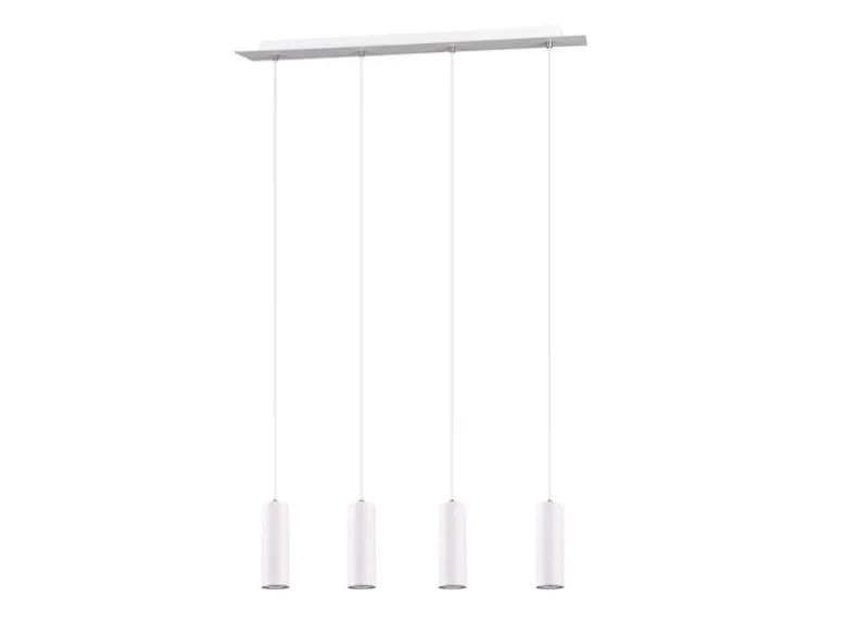 LED Pendelleuchte 4-flammig Metall Weiß, Breite 75cm