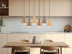 LED Pendelleuchte 6-flammig Metall Coffee Töne, Breite 85cm