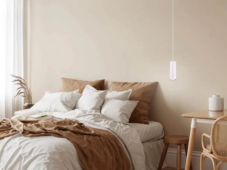 LED Pendelleuchte 1-flammig Metall in Weiß matt, Ø 12cm