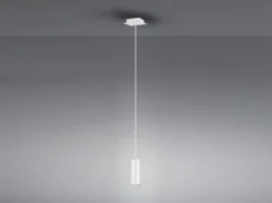 LED Pendelleuchte 1-flammig Metall in Weiß matt, Ø 12cm