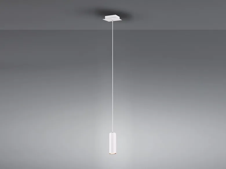 LED Pendelleuchte 1-flammig Metall in Weiß matt, Ø 12cm