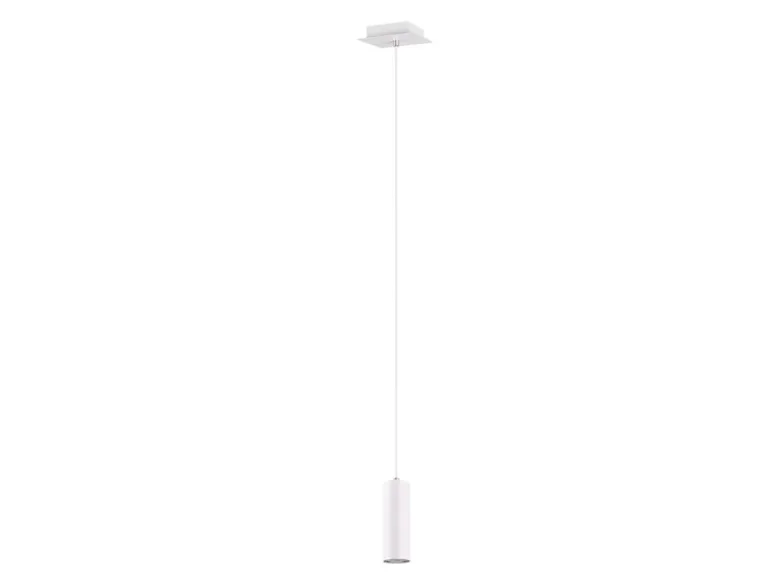 LED Pendelleuchte 1-flammig Metall in Weiß matt, Ø 12cm