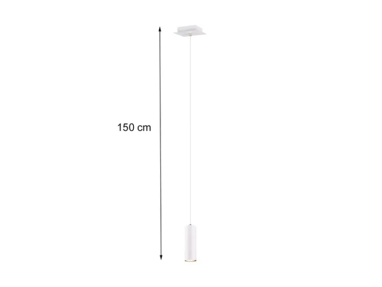 LED Pendelleuchte 1-flammig Metall in Weiß matt, Ø 12cm