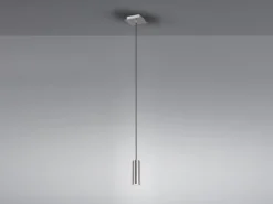 LED Pendelleuchte 1-flammig Metall in Silber, Ø 12cm