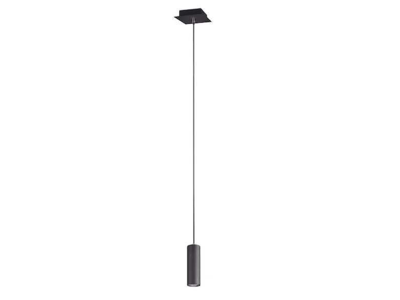 LED Pendelleuchte 1-flammig Metall in Schwarz matt, Ø 12cm