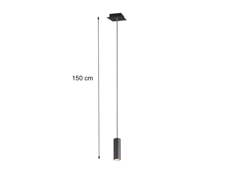 LED Pendelleuchte 1-flammig Metall in Schwarz matt, Ø 12cm