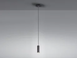 LED Pendelleuchte 1-flammig Metall in Schwarz matt, Ø 12cm