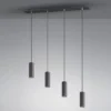 LED Pendelleuchte 4-flammig Metall Schwarz, Breite 75cm