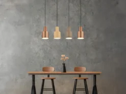 LED Pendelleuchte 4-flammig Metall Coffee Töne, Breite 87cm