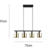 LED Pendelleuchte 4-flammig mit Lampenschirmen Goldfarbig, Breite 75cm