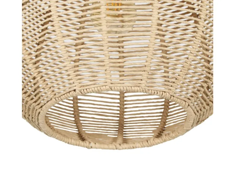 LED Pendelleuchte 1-flammig mit Lampenschirm aus Jute, Ø 34cm