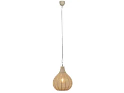 LED Pendelleuchte 1-flammig mit Lampenschirm aus Jute, Ø 34cm