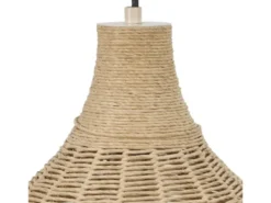 LED Pendelleuchte 1-flammig mit Lampenschirm aus Jute, Ø 34cm