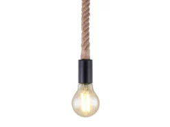 LED Pendelleuchte 1-flammig mit Hanfseil, Abhängung 160cm