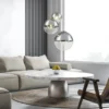 LED Pendelleuchte 3-flammig mit Glaskugeln in Chrom & Klarglas, Ø 51cm