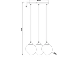 LED Pendelleuchte 3-flammig mit Rauchglas Glaskugeln, Ø 35cm