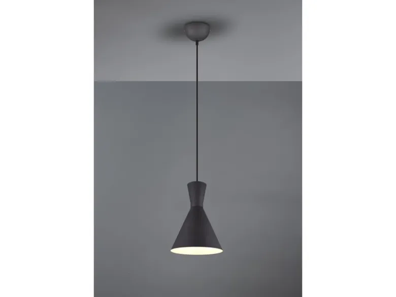 LED Pendelleuchte 1-flammig mit Metallschirm Schwarz, Ø 20cm
