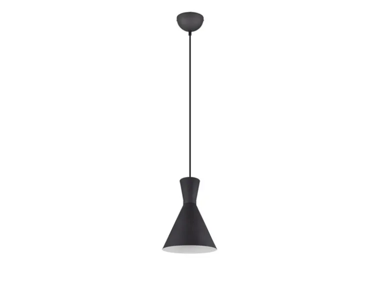 LED Pendelleuchte 1-flammig mit Metallschirm Schwarz, Ø 20cm