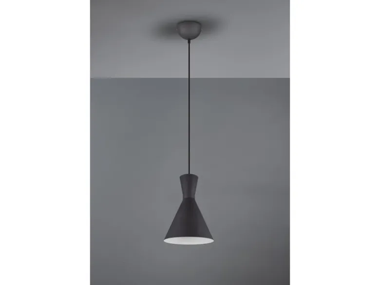 LED Pendelleuchte 1-flammig mit Metallschirm Schwarz, Ø 20cm