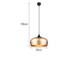LED Pendelleuchte 1-flammig mit Lampenschirm Messing, Ø 45cm