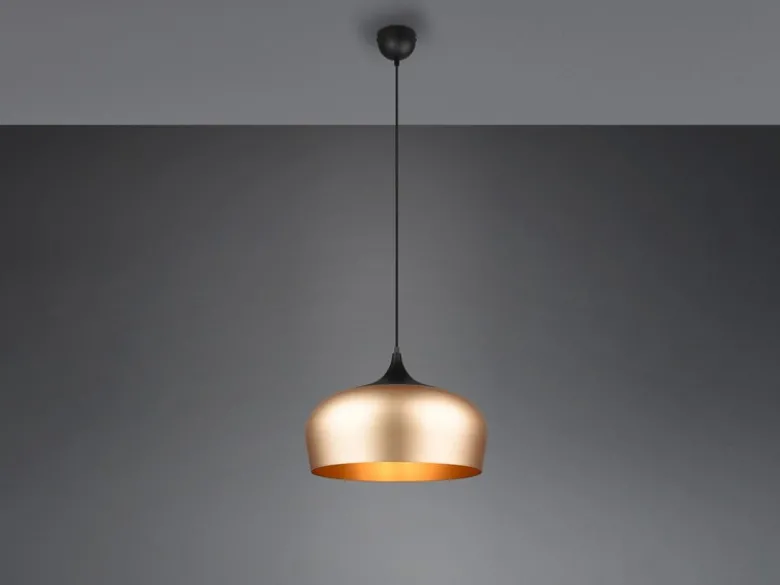 LED Pendelleuchte 1-flammig mit Lampenschirm Messing, Ø 45cm
