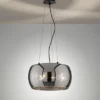 LED Pendelleuchte 3-flammig rund aus Rauchglas Industrial, Ø 40cm