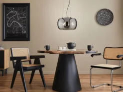 LED Pendelleuchte 3-flammig rund aus Rauchglas Industrial, Ø 40cm