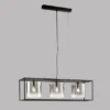 LED Pendelleuchte 3-flammig Schwarz mit Rauchglas, Breite 90cm