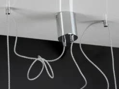 LED Pendelleuchte 2-flammig Wellenmuster Klarglas, Abhängung bis 250cm