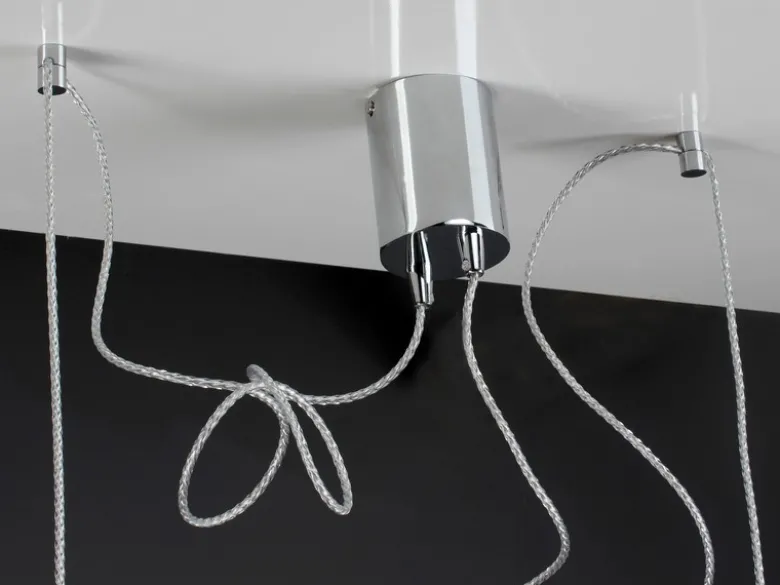 LED Pendelleuchte 2-flammig Wellenmuster Klarglas, Abhängung bis 250cm