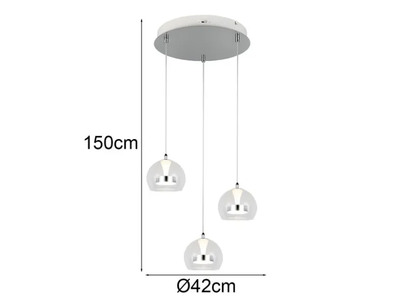 LED Pendelleuchte FLYNT mit Switch Dimmer & Lichtfarbe einstellbar, Ø 42cm