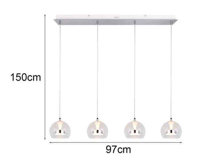 LED Pendelleuchte FLYNT mit Switch Dimmer & Lichtfarbe einstellbar, Breite 97cm