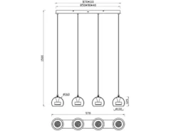 LED Pendelleuchte FLYNT mit Switch Dimmer & Lichtfarbe einstellbar, Breite 97cm
