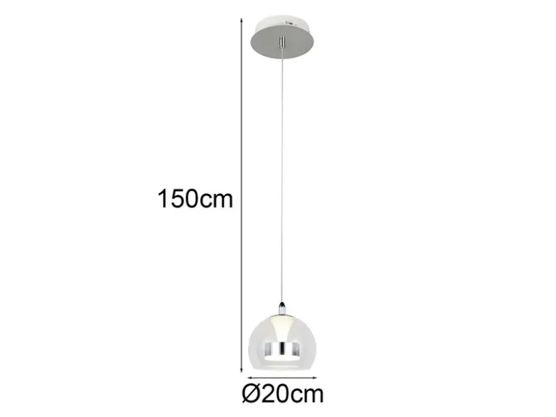 LED Pendelleuchte FLYNT mit Switch Dimmer & Lichtfarbe einstellbar, Ø 20cm