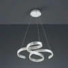 LED Pendelleuchte FRANCIS Silber Stufen Dimmer Design geschwungen, Breite 72cm