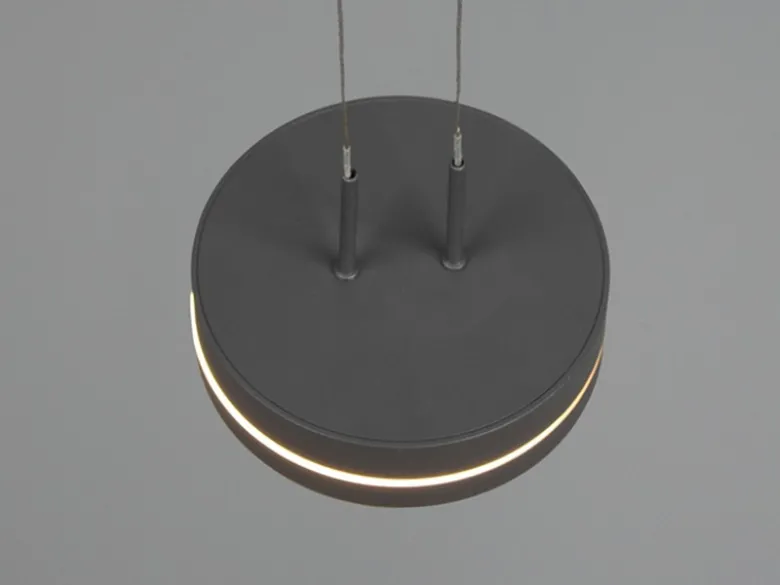 LED Pendelleuchte FRANKLIN 3-flammig höhenverstellbar dimmbar Anthrazit, B: 85cm