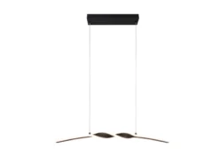 LED Pendelleuchte GINKO in Metall Schwarz geschwungen, Breite 79cm