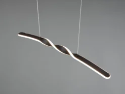 LED Pendelleuchte GINKO in Metall Schwarz geschwungen, Breite 79cm