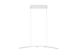 LED Pendelleuchte GINKO in Metall Weiß geschwungen, Breite 79cm