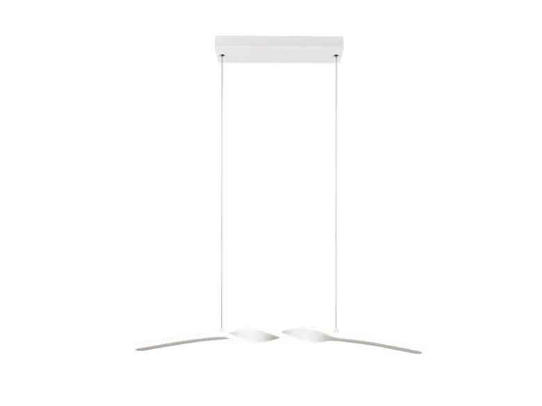 LED Pendelleuchte GINKO in Metall Weiß geschwungen, Breite 79cm