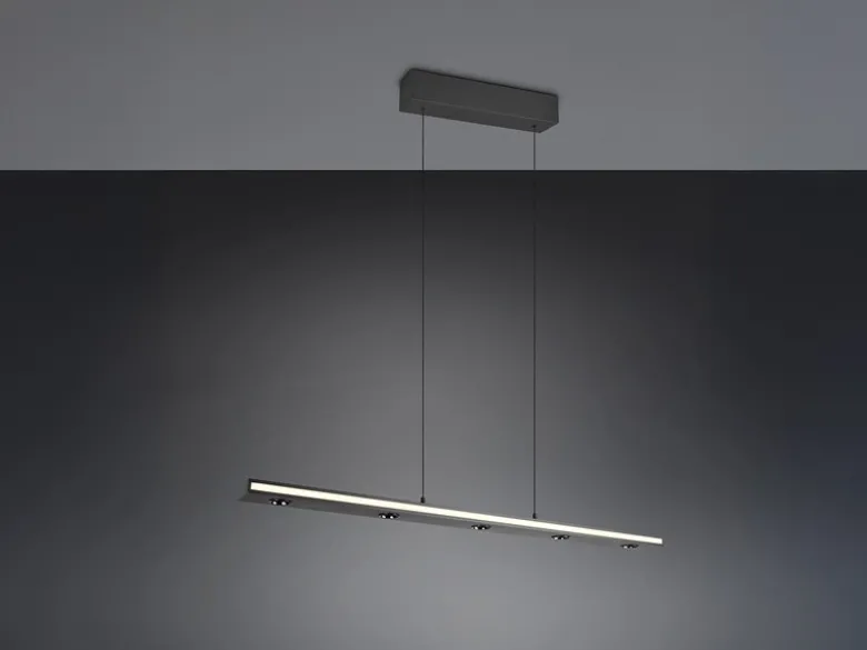 LED Pendelleuchte GRAHAM dimmbar & stufenlos höhenverstellbar, Schwarz, B: 109cm