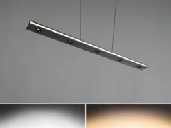 LED Pendelleuchte GRAHAM dimmbar & stufenlos höhenverstellbar, Schwarz, B: 109cm