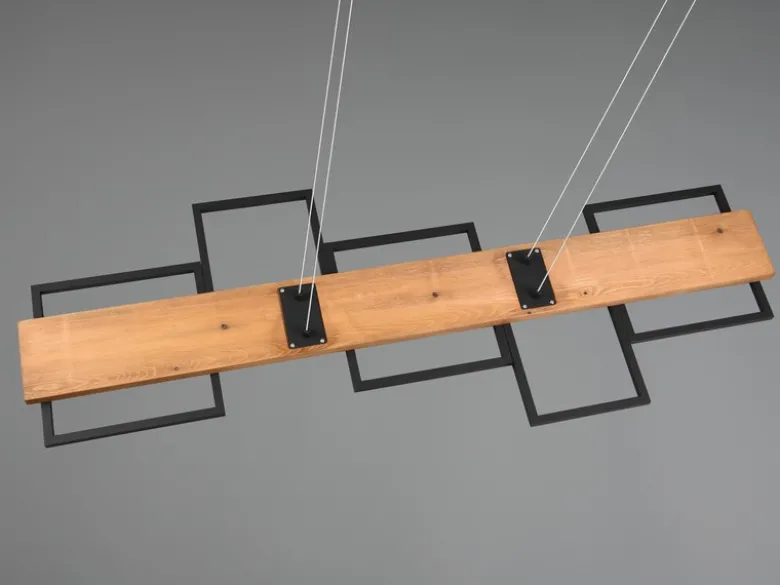 LED Pendelleuchte HARPER dimmbar Holzbrett naturbelassen, Breite 115cm