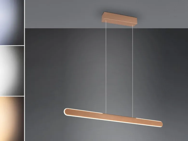 LED Pendelleuchte HELIOS Coffee dimmbar & höhenverstellbar, Breite 100cm