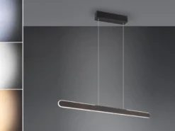 LED Pendelleuchte HELIOS Schwarz dimmbar & höhenverstellbar bis 150cm, B: 100cm