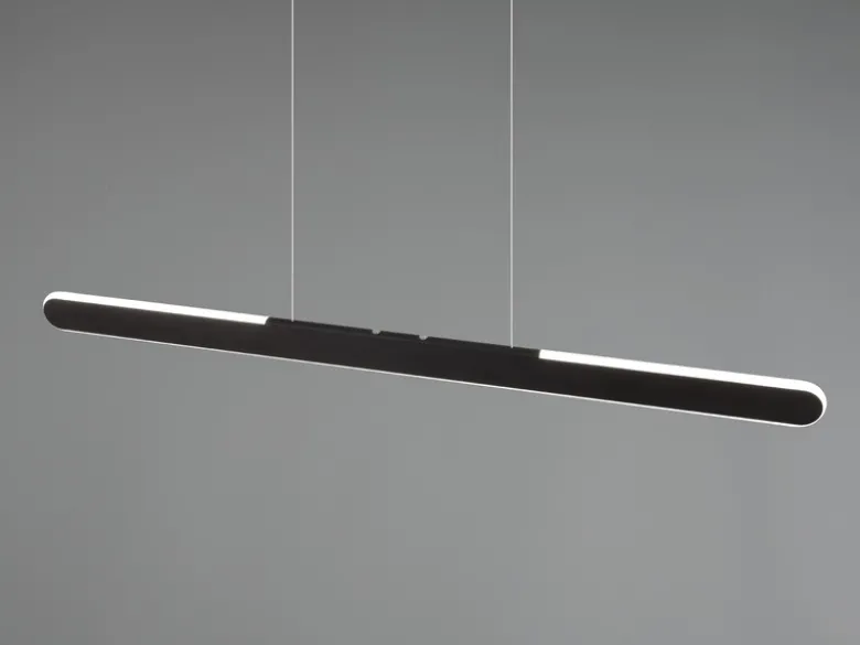 LED Pendelleuchte HELIOS Schwarz dimmbar & höhenverstellbar bis 150cm, B: 100cm