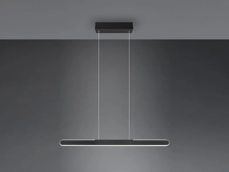 LED Pendelleuchte HELIOS Schwarz dimmbar & höhenverstellbar bis 150cm, B: 100cm