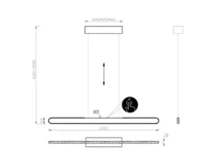LED Pendelleuchte HELIOS Silber dimmbar & höhenverstellbar bis 150cm, B: 100cm