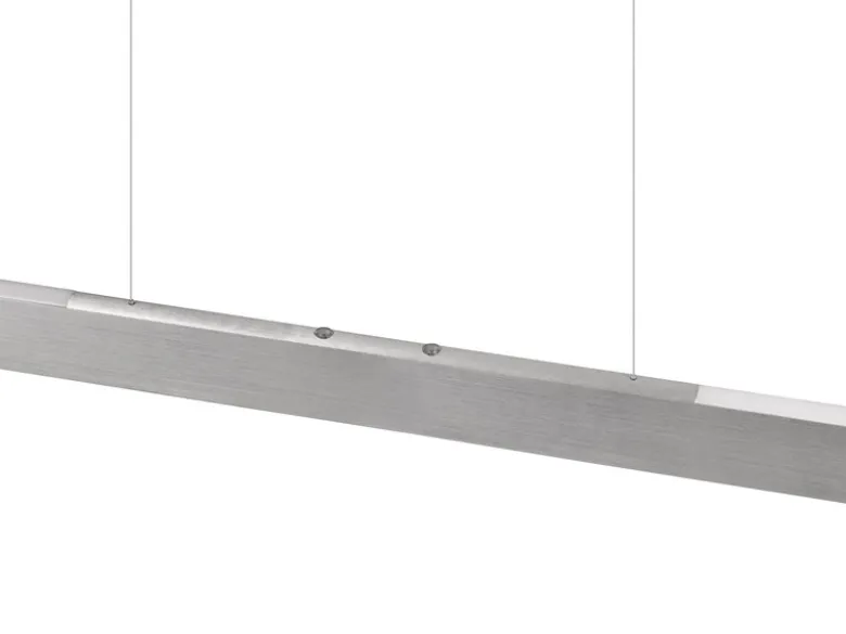 LED Pendelleuchte HELIOS Silber dimmbar & höhenverstellbar bis 150cm, B: 100cm