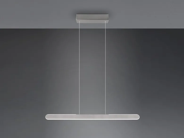 LED Pendelleuchte HELIOS Silber dimmbar & höhenverstellbar bis 150cm, B: 100cm